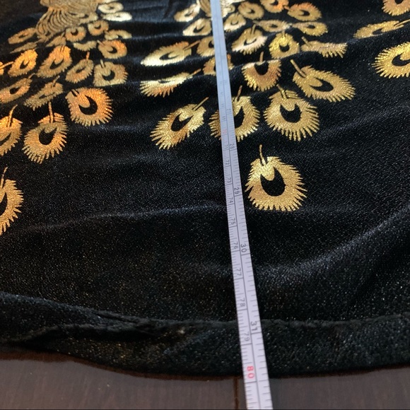 New Black and Gold Peacock Scarf - Picture 6 of 6